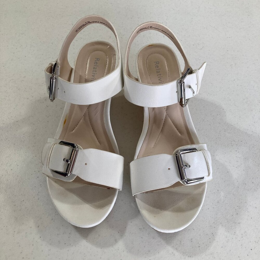 Buckle Sandals w/ Cork Heels